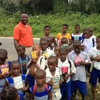 Dr Nkana with Children